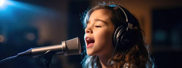 little-girl-singing-against-dark-background-with-dimmed-lights